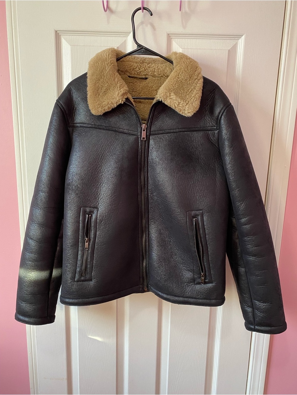Zara Men Vintage RARE Biker Jacket Heavy Warm Jacket Winter Jacket Size Large